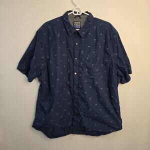 LAPG LA Police Gear Blue Parachute Print Snap Button Shirt Men’s XL Short Sleeve